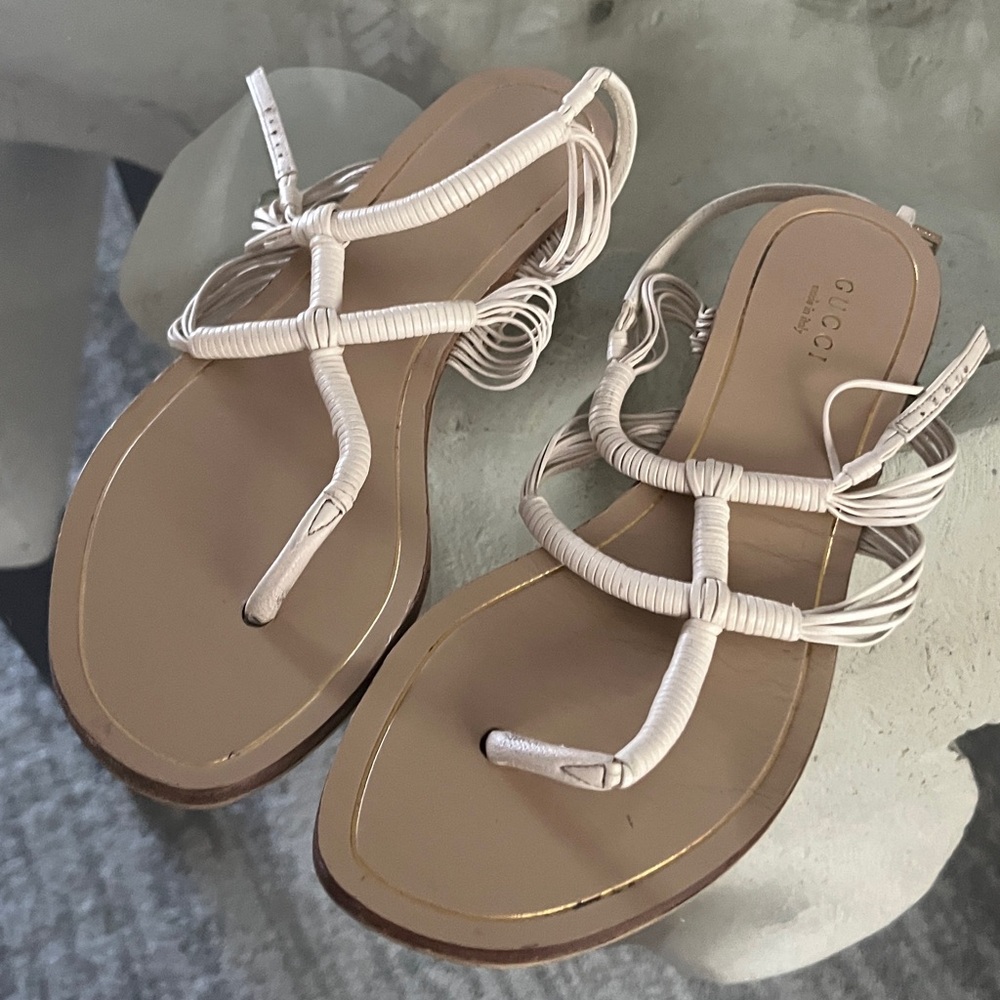 Gucci Cream Strappy Sandals 36 - Picture 2 of 5